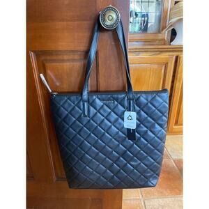 TAHARI VEGAN LEATHER QUILTED TOTE